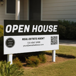 Lona Open House l Inmobiliaria en blanco y negro