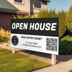 Lona Open House l Inmobiliaria en blanco y negro