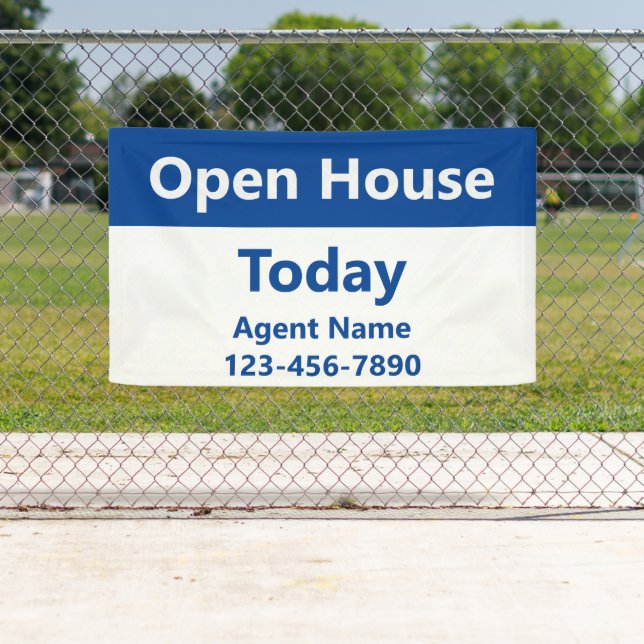 Lona Open House Today Blue White Real Estate Agent Name (In situ)