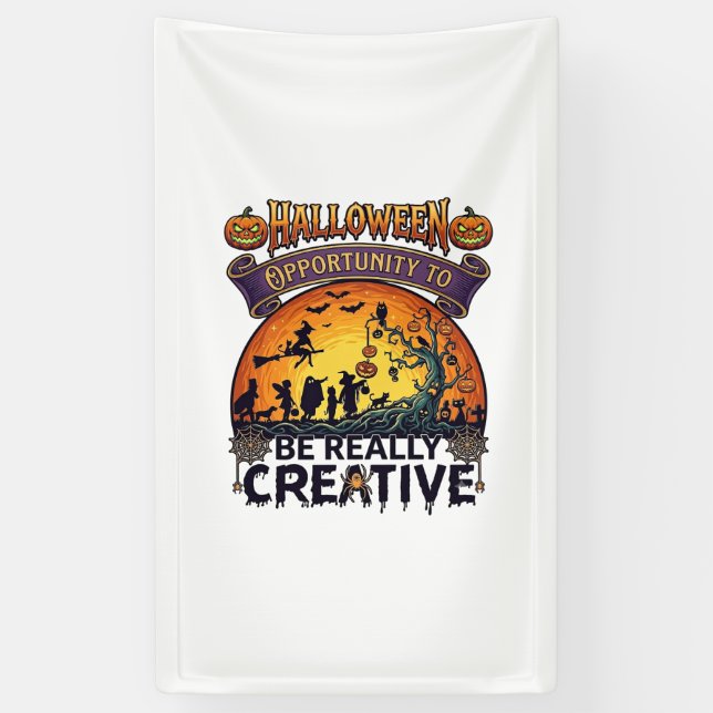 Lona Oportunidad de Halloween Ser Realmente Creativa Br (Vertical)