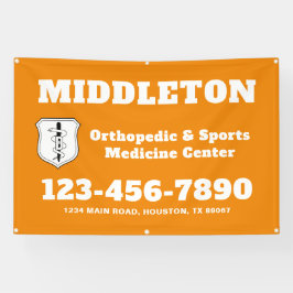 Lona Orange Promotional Business Banner with Logo