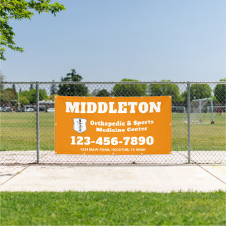 Lona Orange Promotional Business Banner with Logo