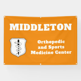 Lona Orange Promotional Business Banner with Logo