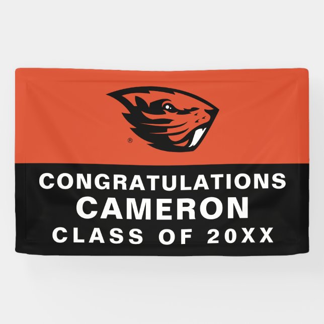 Lona Oregon State Beavers | Cabeza de castor (Horizontal)