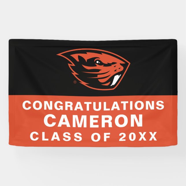 Lona Oregon State Beavers | Cabeza de castor (Horizontal)