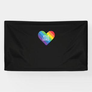 Lona Orgullo arcoiris Gay Cristiano LGBTQ+ Jesús ama T-
