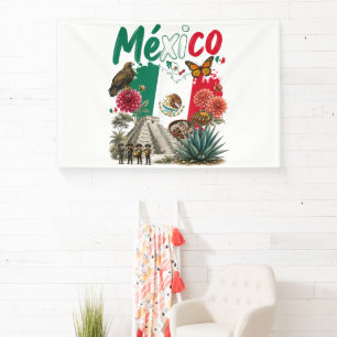 Lona Orgullo de la herencia mexicana Bandera mexicana