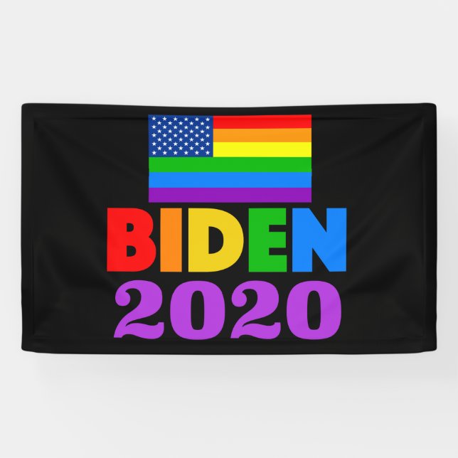 Lona Orgullo gay arcoiris Biden 2020 (Horizontal)