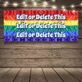 Lona Orgullo Gay Bandas Arcoiris Personalizado Texto pe