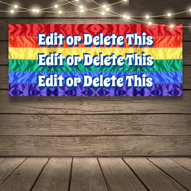 Lona Orgullo Gay Bandas Arcoiris Personalizado Texto pe (Subido por el creador)