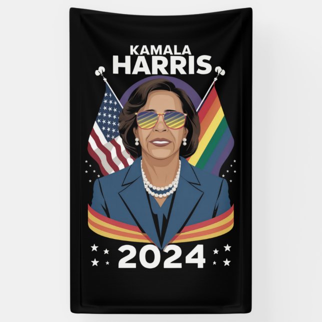 Lona Orgullo gay Kamala Harris 2024 vicepresidente LGBT (Vertical)