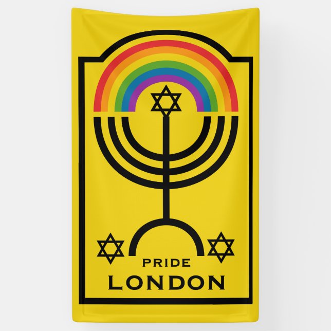 Lona Orgullo judío LGBTQ (Vertical)