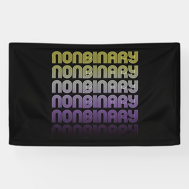 Lona Orgullo Retro No Binario (Horizontal)