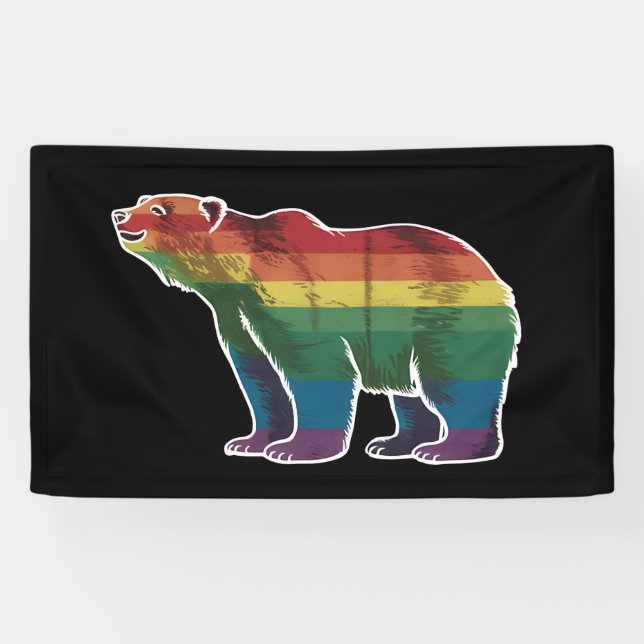 Lona Orgullo retro polar arcoiris lesbiana LGBT Orgullo (Horizontal)