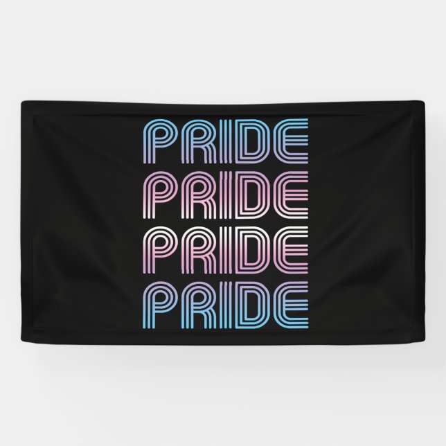 Lona Orgullo Trans Retro Letras (Horizontal)