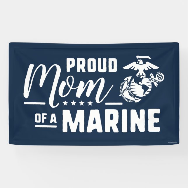 Lona Orgullosa madre de un marine - Blanco (Horizontal)