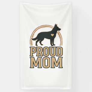Lona Orgullosa mamá perro silueta vintage diseño vector
