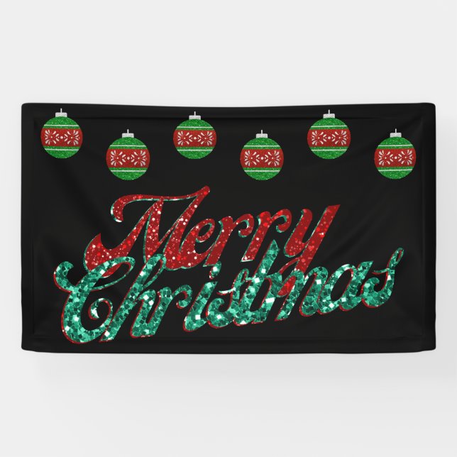 Lona Ornamento navideño purpurina (Horizontal)