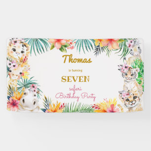 Lona Oro acuático cumpleaños de niños salvajes de safar