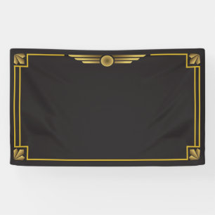 Lona Oro Art Deco sobre fondo negro
