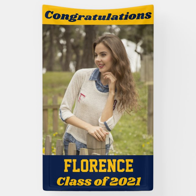 Lona Oro de Marina Felicitaciones Graduación (Vertical)