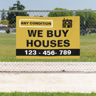 Lona Oro Negro Personalizado Compramos Casas Inversión 