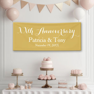 Lona Oro personalizado del aniversario del boda