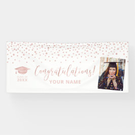 Lona Oro Rosa Confeti Felicitación Graduación