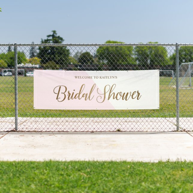 Lona Oro rosa rosa ruidoso personalizado Ducha de novia (In situ)