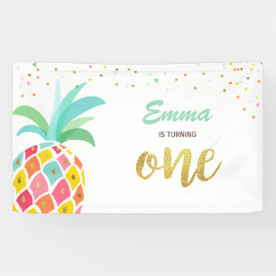 Lona Oro rosado tropical de Luau de la bandera del