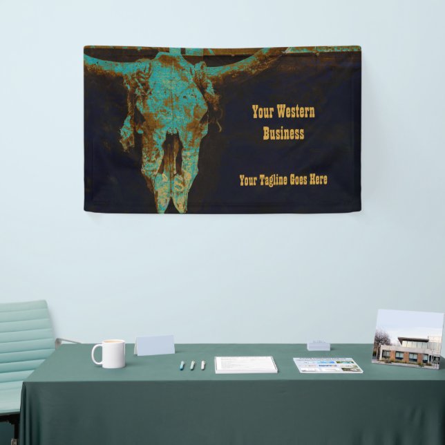 Lona Oro Verde azulado Occidental Rústico Rústico Cráne (Feria)