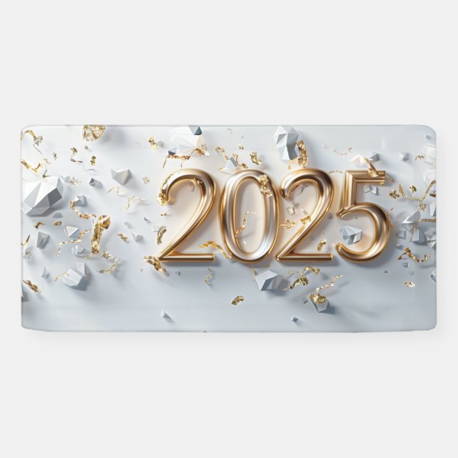 Lona Oro y blanco 2025 (Horizontal)