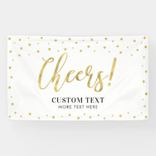 Lona Oro y Blanco Aclamaciones Modernas para Todas la