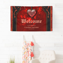 Lona Oscuridad real, corazón gótico y cráneo.