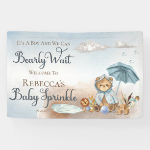 Lona Osito   Blue Umbrella Bearly Wait Boy Baby Sprinkl