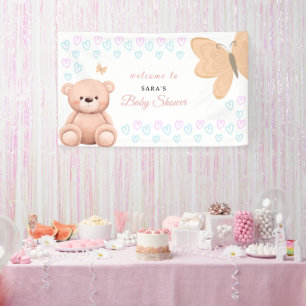 Lona Osito de peluche de dibujos animados Bienvenida a
