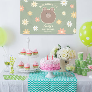 Lona Oso adorable cría de oso verde menta primavera Bab