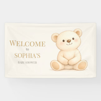 Lona Oso de peluche acuarela boho neutral