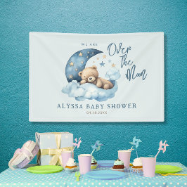 Lona Oso de peluche sobre el Baby Shower de la luna
