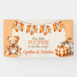 Lona Oso de Plaid de Otoño Calabaza Hojas