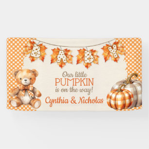 Lona Oso de Plaid de Otoño Calabaza Hojas