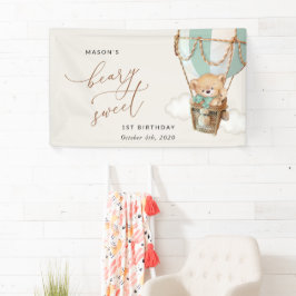 Lona Oso de Teddy, Globo Verde, Primera Bienvenida De C