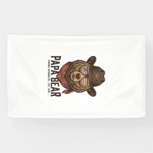 Lona Oso Papá Oso Vaquero Patriótico Diseño Vector Vint