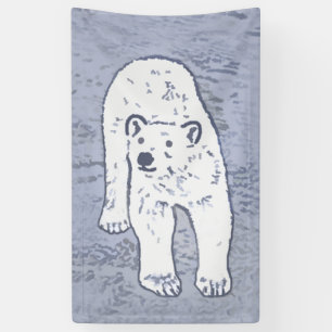 Lona Oso polar sobre pintura de hielo - Arte de vida sa