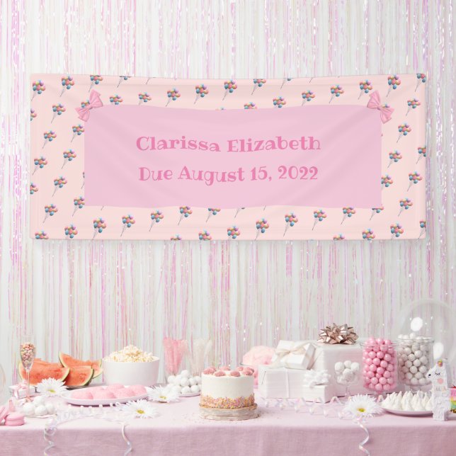 Lona Oso y globos personalizados (Fiesta)