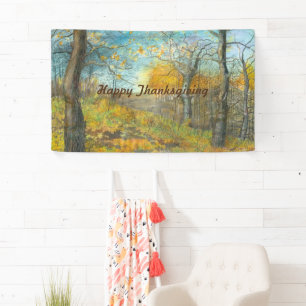 Lona Otoño dorado en un bosque de robles