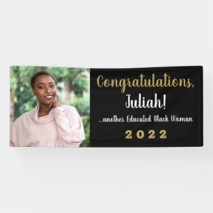 Lona Otra mujer negra educada foto de graduación 2022