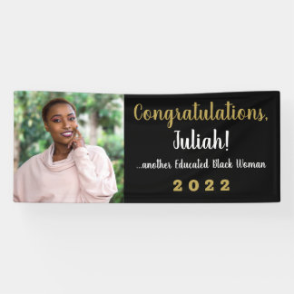 Lona Otra mujer negra educada foto de graduación 2022