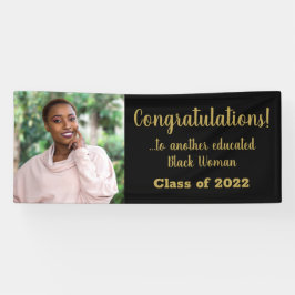 Lona Otra mujer negra educada foto de graduación 2022