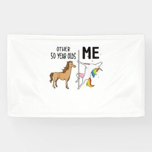 Lona Otro regalo de cumpleaños de 50 años de unicornio